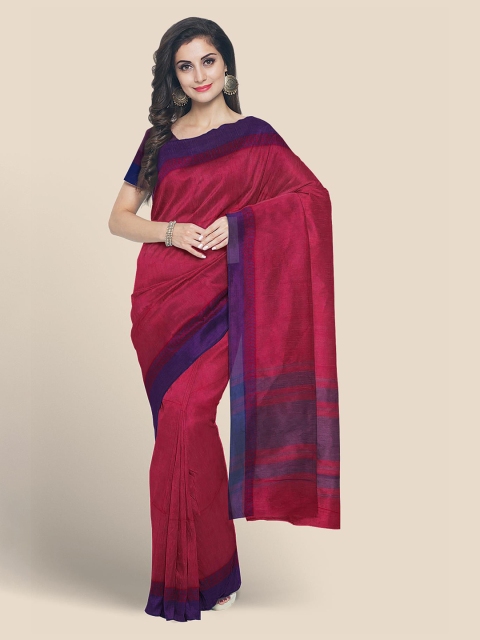 

KLM Fashion Mall Pink Pure Cotton Solid Mangalagiri Saree
