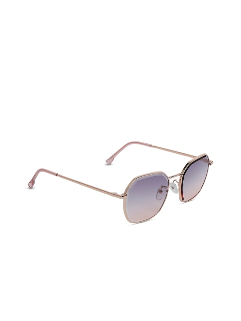 

20Dresses Women Pink Lens & Gold-Toned Rectangle Sunglasses SG0425
