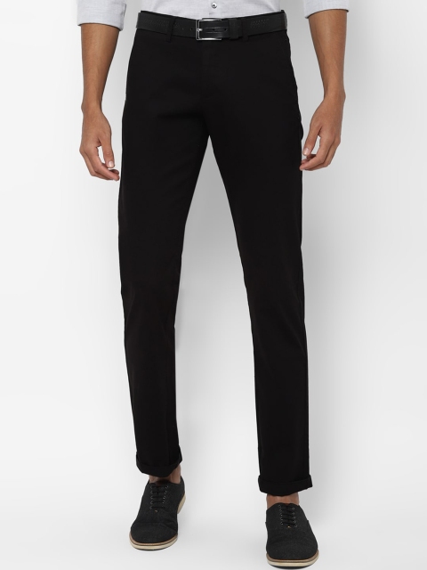 

Allen Solly Men Black Slim Fit Solid Regular Trousers