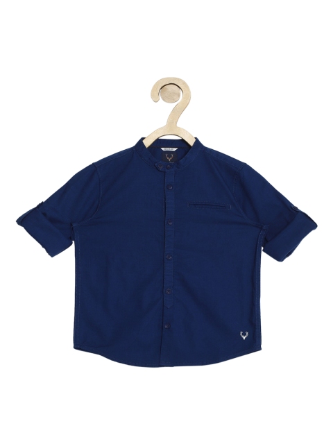 

Allen Solly Junior Boys Navy Blue Pure Cotton Regular Fit Solid Casual Shirt