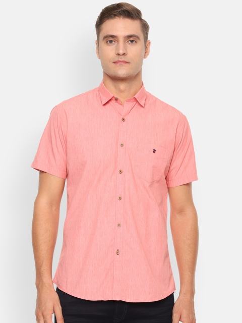 

Louis Philippe Sport Men Peach-Coloured Slim Fit Solid Casual Shirt