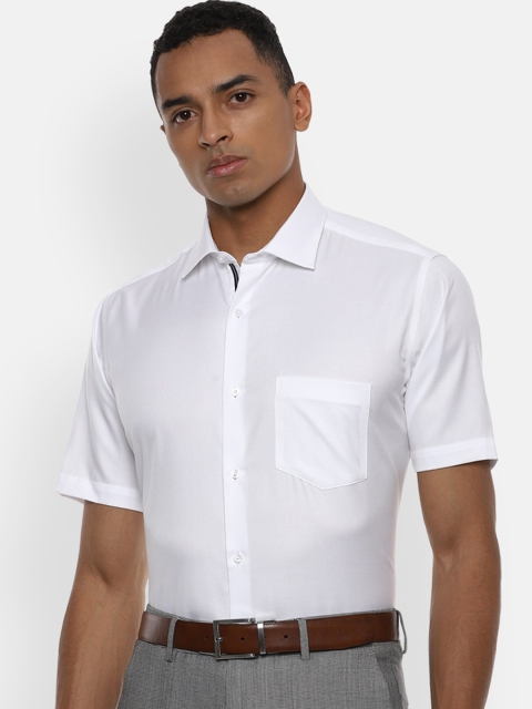 

Van Heusen Men White Regular Fit Self Design Cotton Formal Shirt