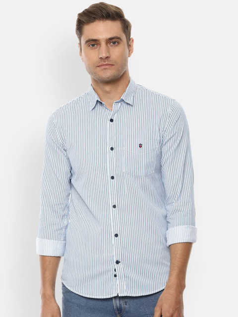 

Louis Philippe Sport Men Blue & White Slim Fit Striped Casual Shirt