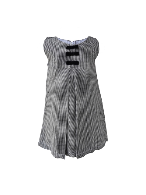 

Faye Black & White Checked Pleated A-Line Dress