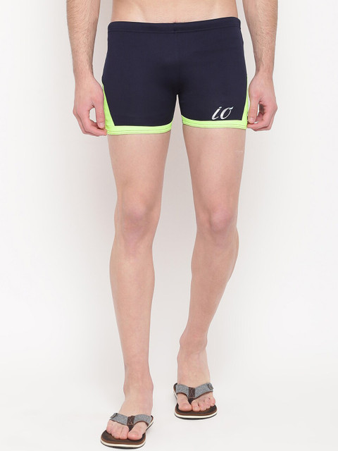 

iO Men Navy Blue Solid Swim Briefs