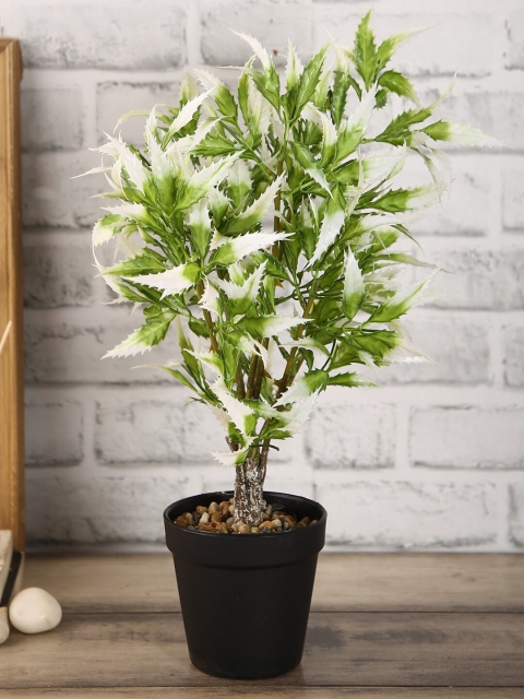 

House Of Accessories Green & White Artificial Flower Plant With Pot