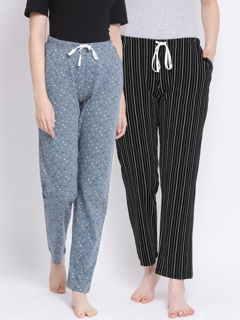 

Kanvin Women Pack of 2 Pure Cotton Lounge Pants, Grey