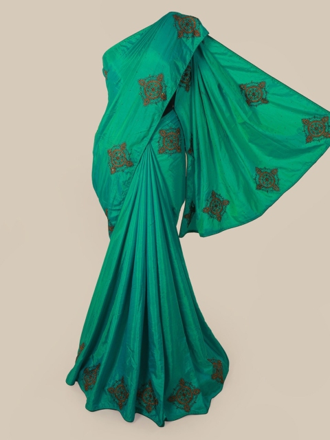 

Pothys Green Embroidered Art Silk Saree