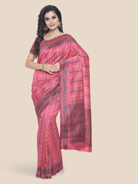 

KLM Fashion Mall Pink Pure Cotton Woven Design Mangalagiri Saree