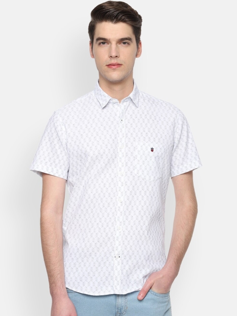 

Louis Philippe Sport Men White & Navy Blue Slim Fit Printed Casual Shirt