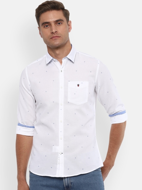 

Louis Philippe Sport Men White & Blue Slim Fit Printed Casual Shirt