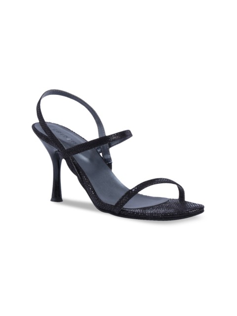 

ERIDANI Women Black Textured Sandals