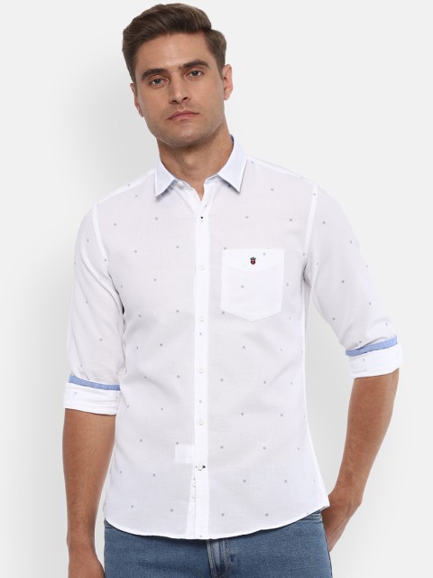 

Louis Philippe Sport Men White & Blue Slim Fit Printed Casual Shirt