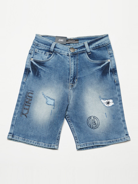 

Octave Boys Blue Washed Regular Fit Denim Shorts