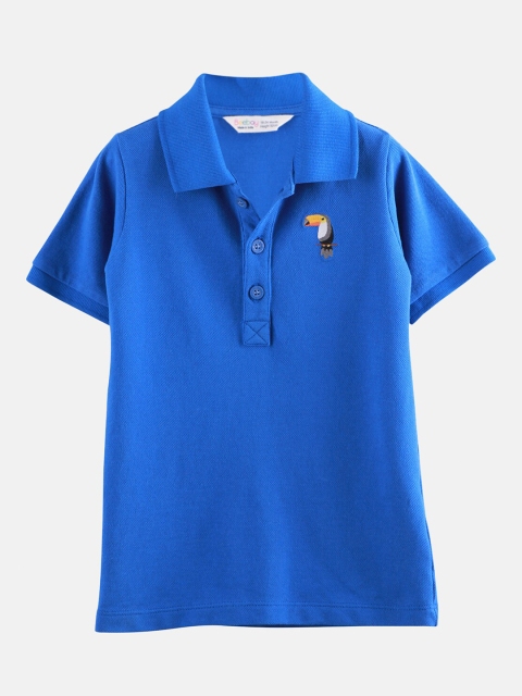

Beebay Boys Blue Solid Polo Collar T-shirt