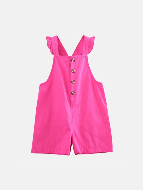 

Beebay Girls Pink Solid Cotton Shorts Dungaree