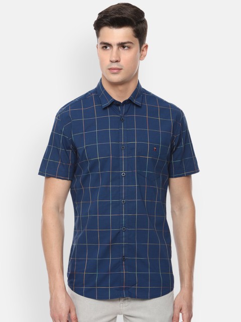 

Louis Philippe Sport Men Navy Blue & Red Slim Fit Checked Casual Shirt