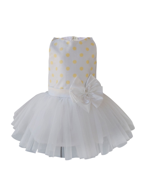 

Faye White & Yellow Polka Dot Bow Dress