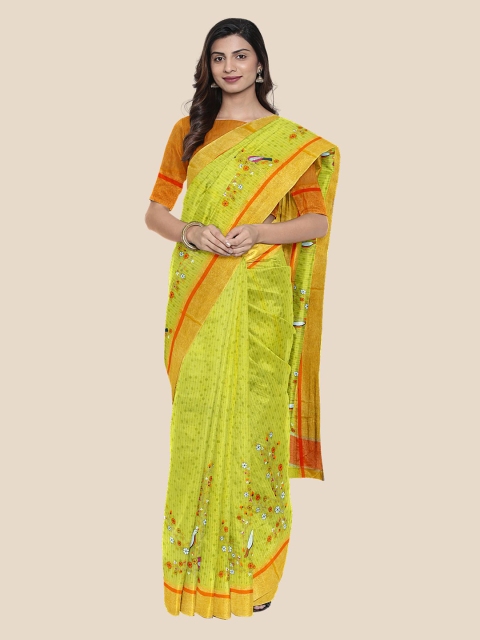

KLM Fashion Mall Green Printed Silk Cotton Saree