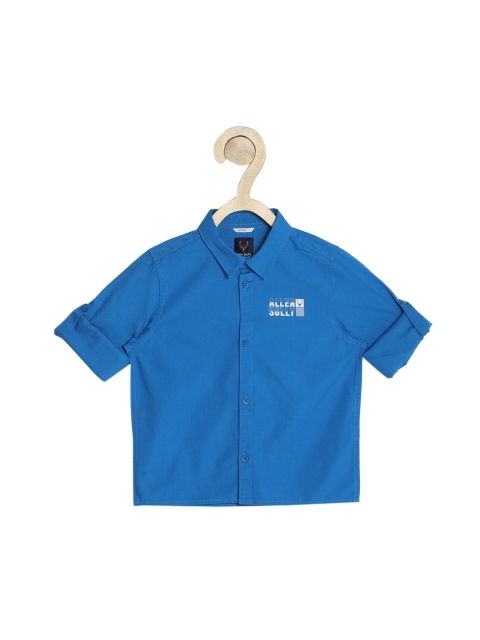 

Allen Solly Junior Boys Blue Pure Cotton Slim Fit Solid Casual Shirt