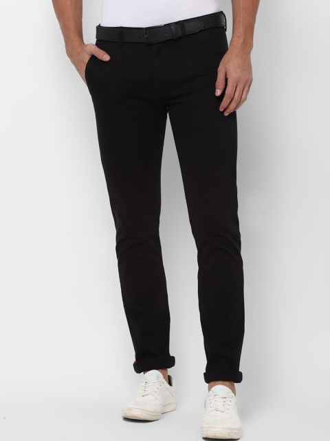 

Allen Solly Men Black Slim Fit Solid Regular Trousers