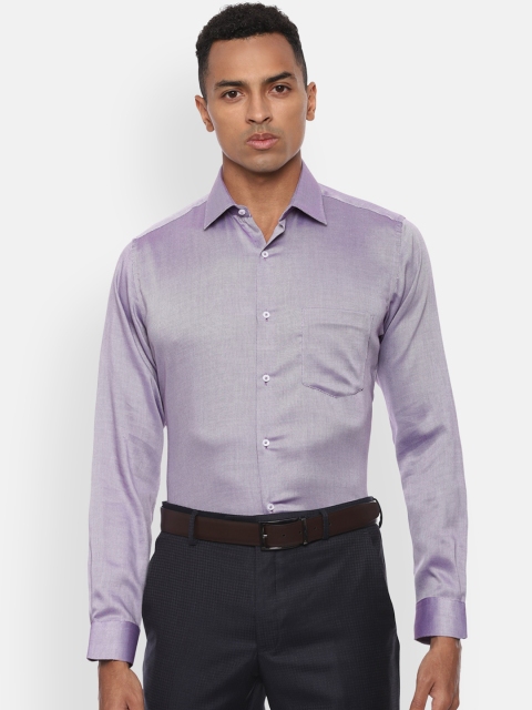 

Van Heusen Men Purple Regular Fit Self Design Cotton Formal Shirt