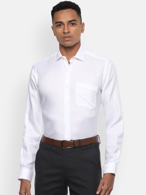 

Van Heusen Men White Regular Fit Self Design Cotton Formal Shirt