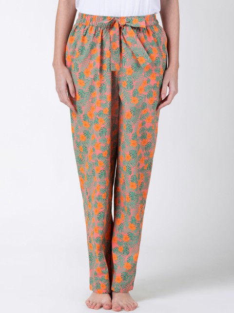 

ADORENITE Women Multicoloured Floral Printed Lounge Pants, Multi