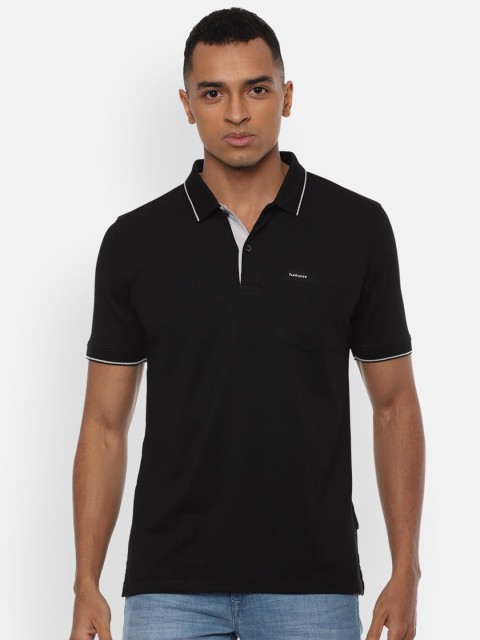 

Van Heusen Men Black Solid Polo Collar T-shirt