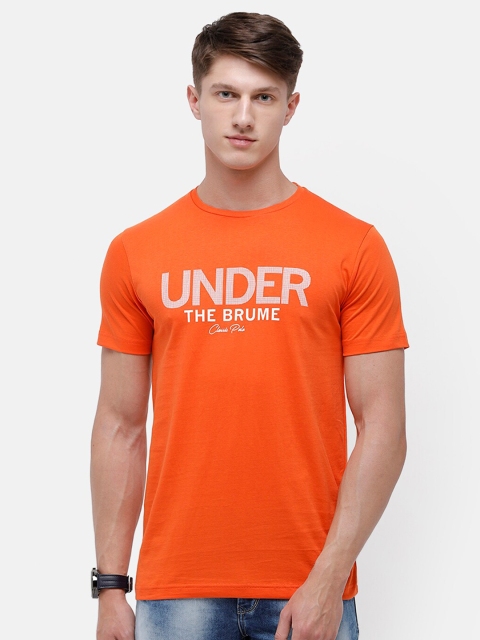 

Classic Polo Men Orange Printed Round Neck T-shirt