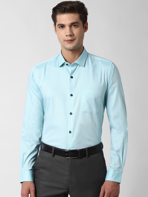 

Peter England Elite Men Blue Regular Fit Solid Cotton Formal Shirt