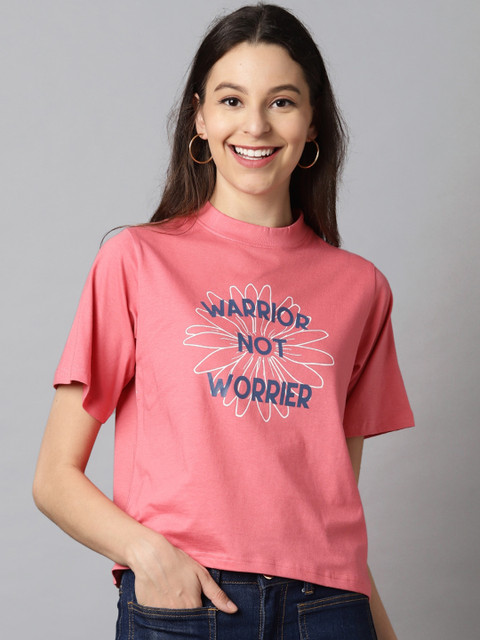 

Blue Saint Women Pink Printed Boxy Top