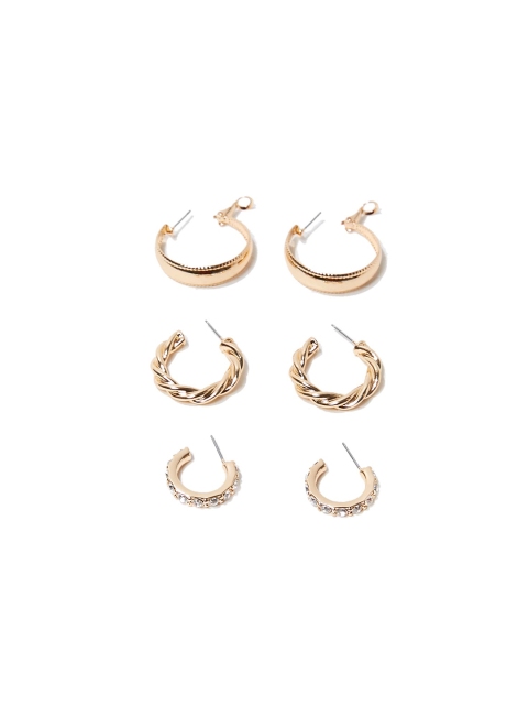 

FOREVER 21 Set of 3 Gold-Toned Mini Half Hoop Earrings