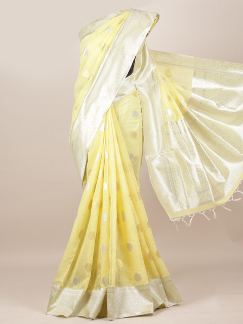 

Pothys Yellow Woven Design Pure Silk Saree