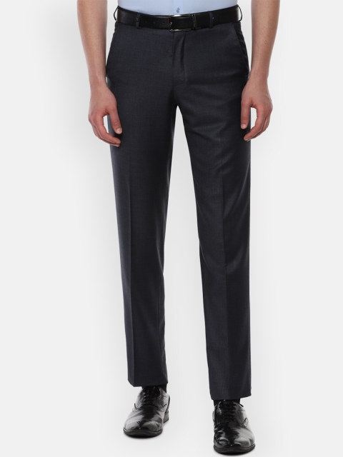 

Van Heusen Men Black Solid Formal Trousers