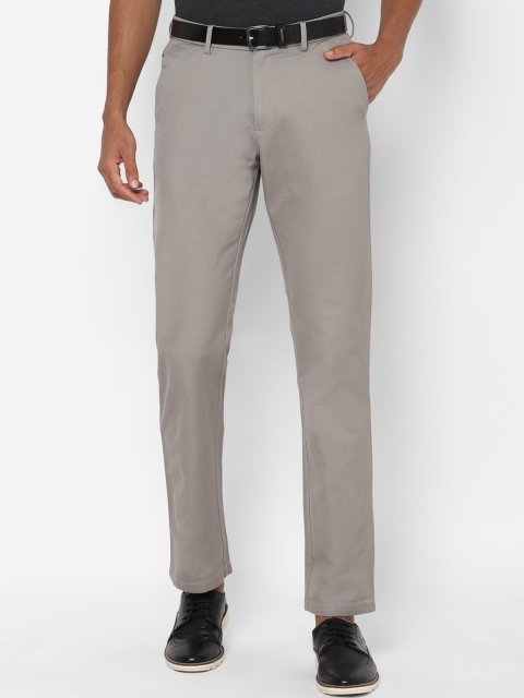 

Allen Solly Men Grey Regular Fit Solid Pure Cotton Regular Trousers