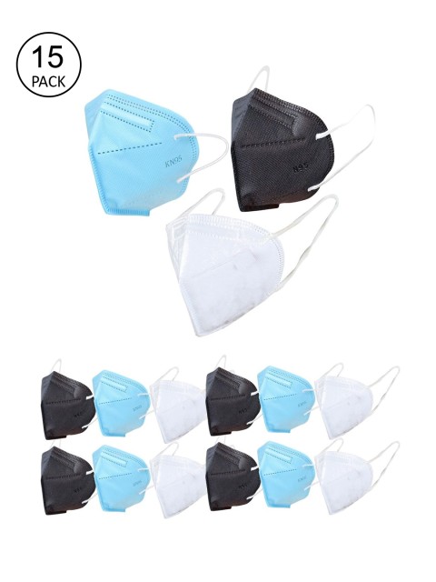 

OOMPH Pack Of 15 Black & White Solid 5-Ply Protective Outdoor N95 Masks