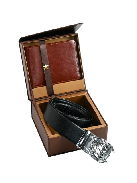 

Kastner Men's Artificial Leather Belt And Wallet Combo, Black