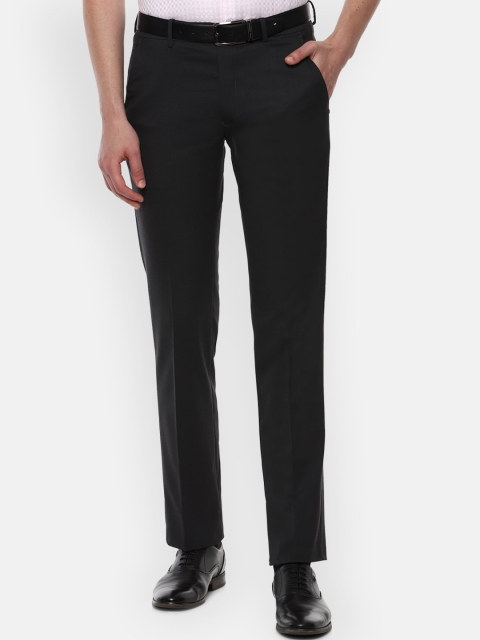 

Van Heusen Men Black Solid Slim Fit Formal Trousers