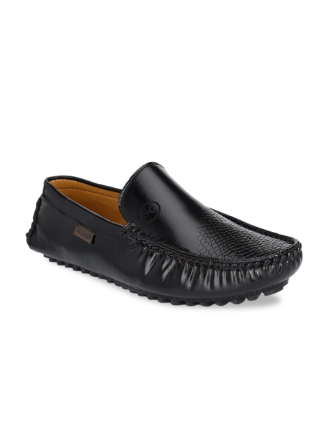 

Sir Corbett Men Black Textured Driving Shoes