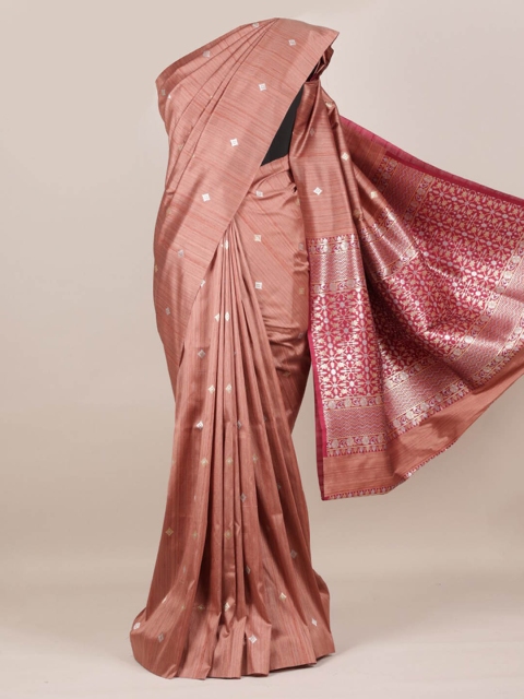 

Pothys Rust Brown Woven Design Pure Silk Saree