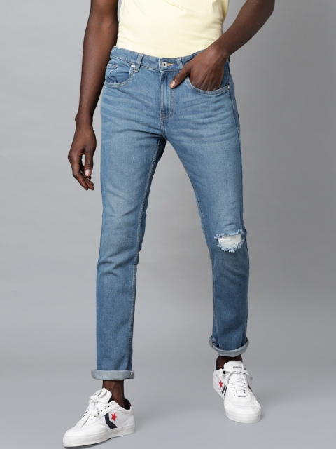 

Blue Saint Men Blue Mildly Distressed Regular Fit Light Fade Jeans