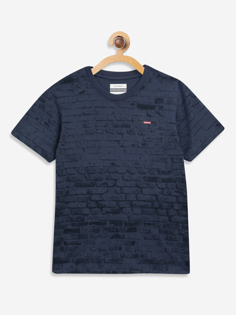 

Octave Boys Blue Printed Round Neck Cotton T-shirt