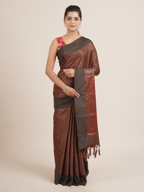 

Pothys Black & Red Silk Cotton Woven Design Saree
