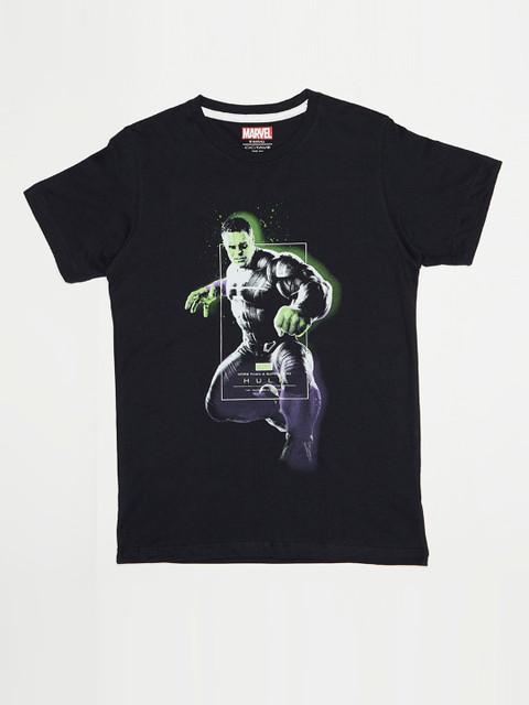 

Octave Boys Navy Blue Hulk Print Round Neck Cotton T-shirt