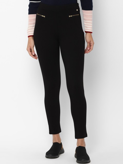 

Allen Solly Woman Women Black Regular Fit Solid Regular Trousers