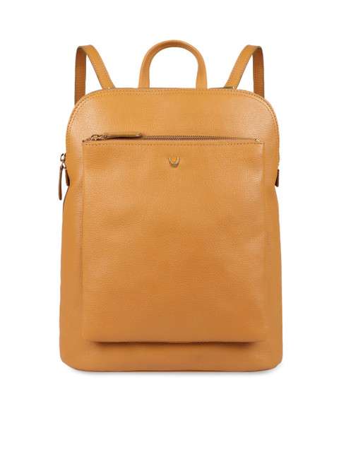 

Hidesign Tan Brown Solid Leather Backpack
