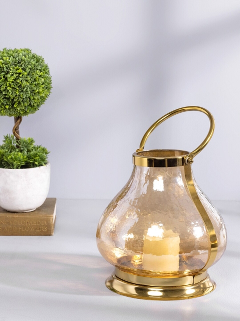 

Pure Home and Living Gold-Toned Textured Glass Eden Lantern