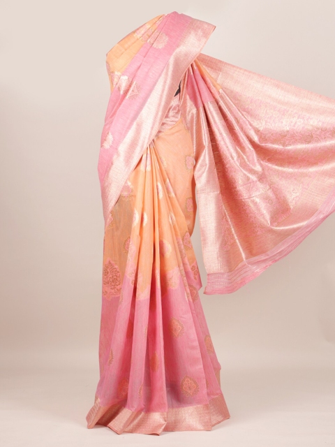 

Pothys Pink & Orange Pure Silk Woven Design Saree