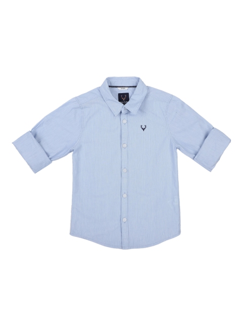 

Allen Solly Junior Boys Blue Pure Cotton Regular Fit Checked Casual Shirt